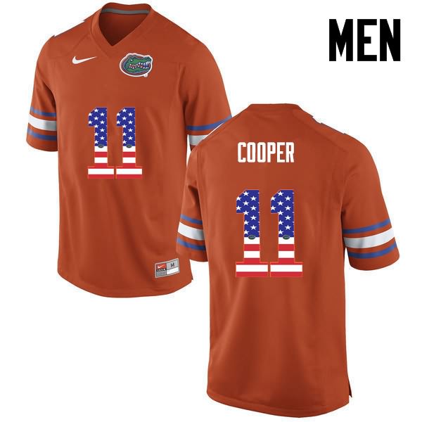 Men's NCAA Florida Gators Riley Cooper #11 Stitched Authentic USA Flag Fashion Nike Orange College Football Jersey PPH3365BW